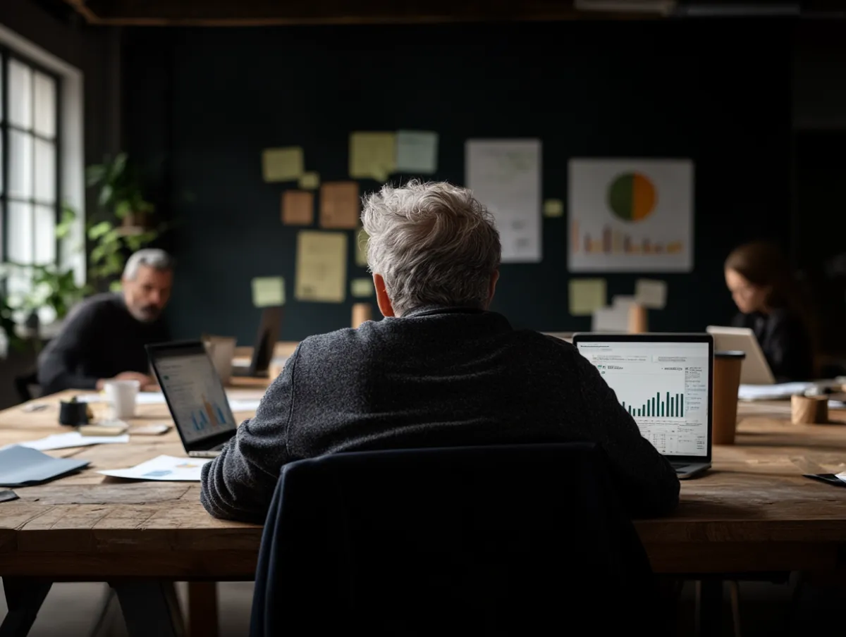 Especialistas revisando informes analíticos